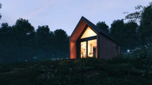 tiny house en pleine nuit