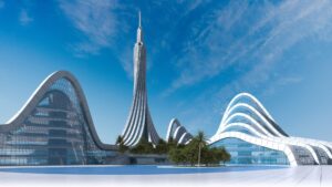 bâtiment futuriste