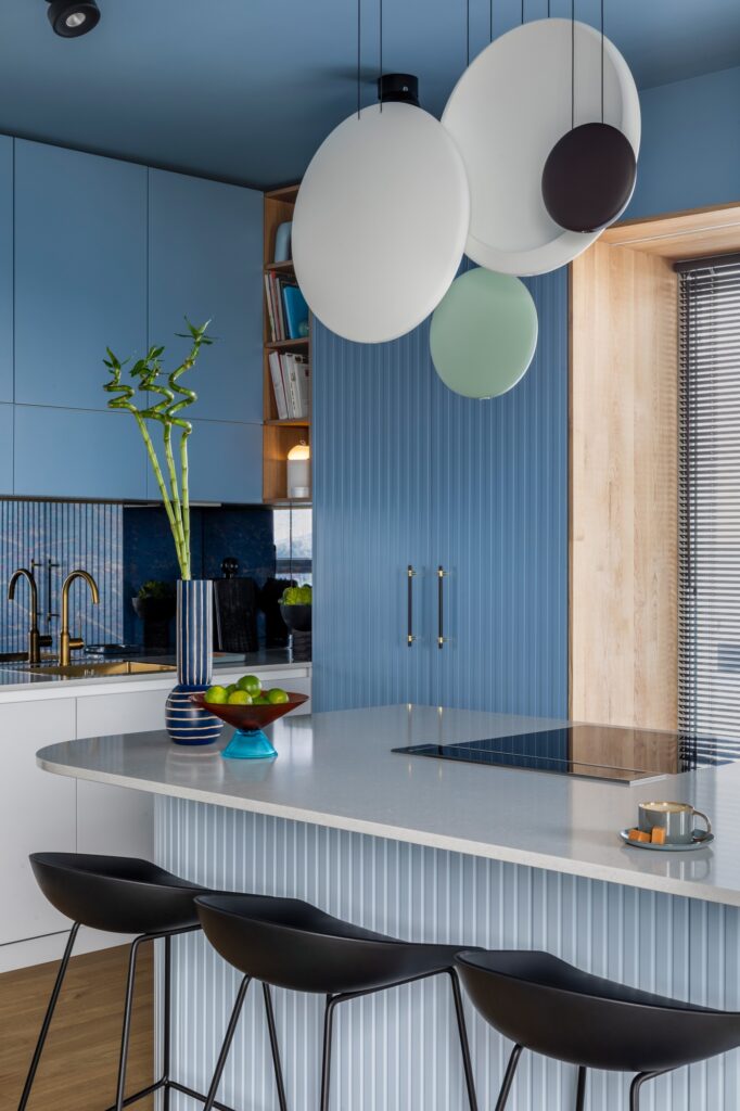 kitchen and living room interior 